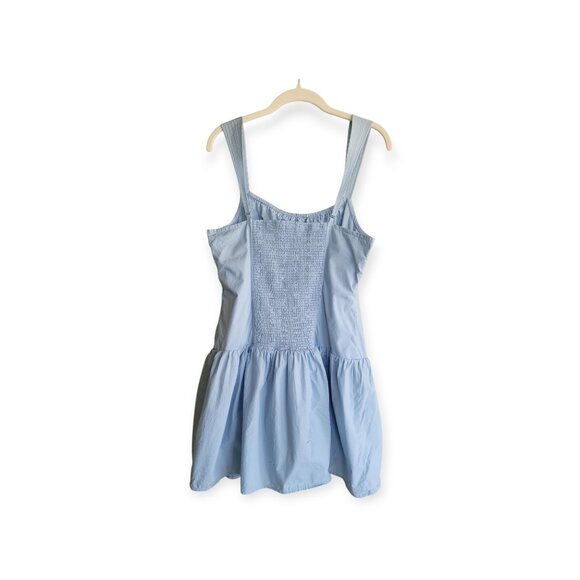 Aritzia Blue Dropwaist Cotton Poplin Dress Size L - Picture 4 of 11